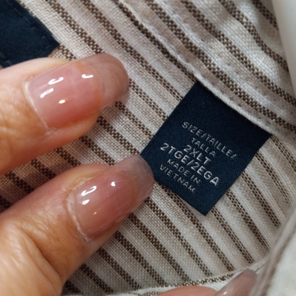 Perry Ellis Untucked 100% Linen 2XLT White Button-Down Shirt Business Casual New - Picture 12 of 16